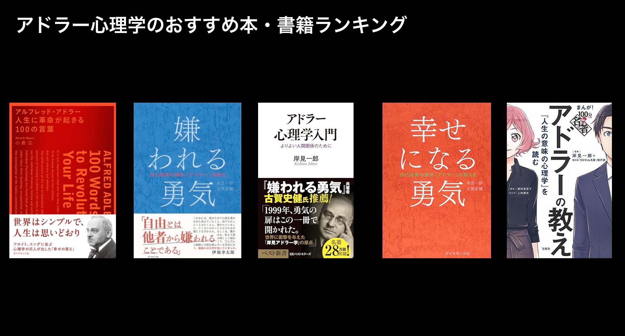 アドラー心理学のおすすめ本・書籍ランキング