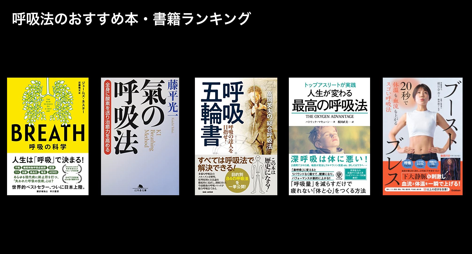 呼吸法のおすすめ本・書籍ランキング
