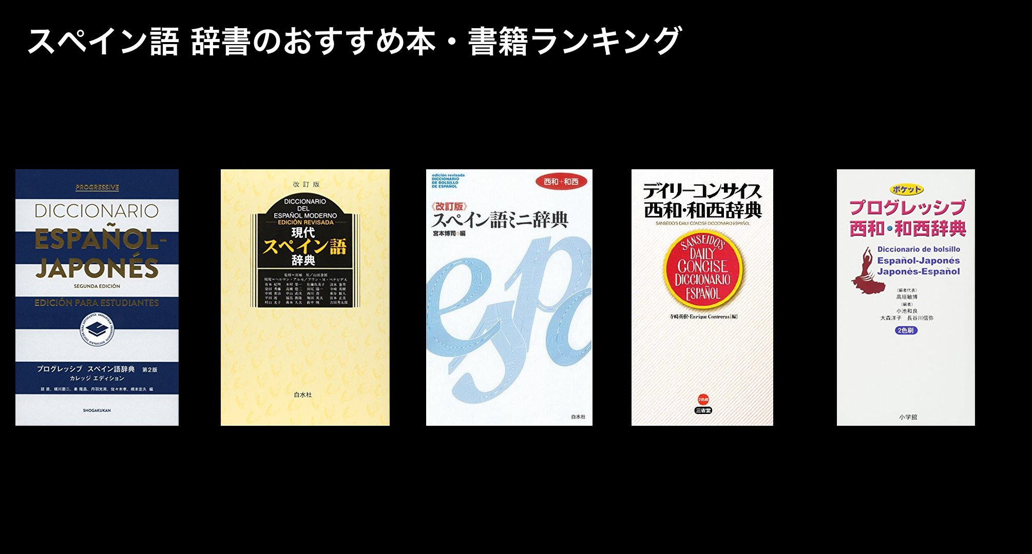 スペイン語 辞書のおすすめ本・書籍ランキング