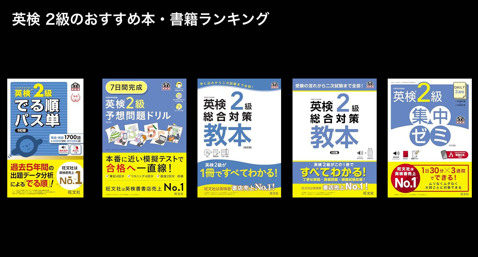 英検 2級のおすすめ本・書籍ランキング