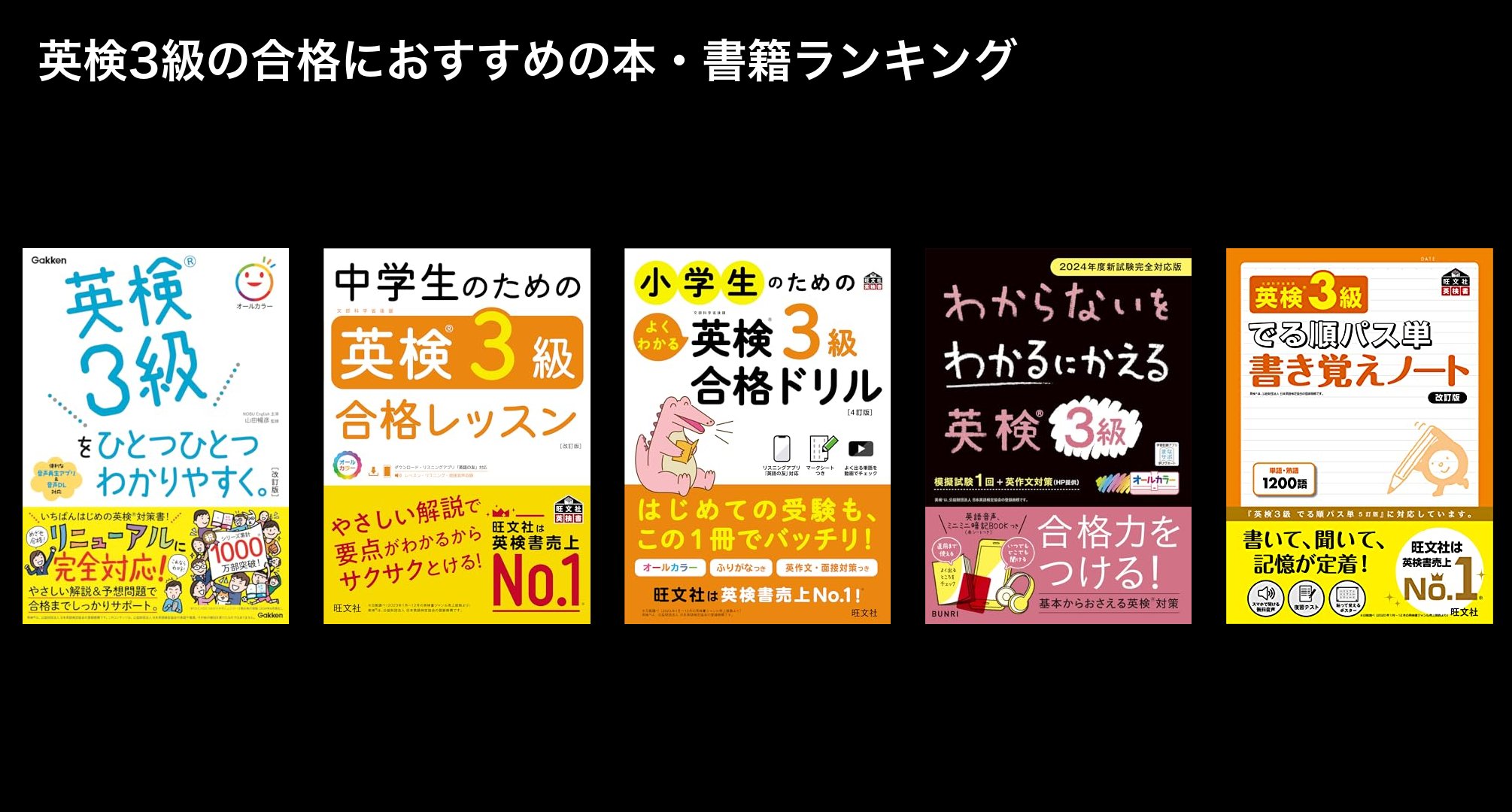 英検3級の合格におすすめの本・書籍ランキング
