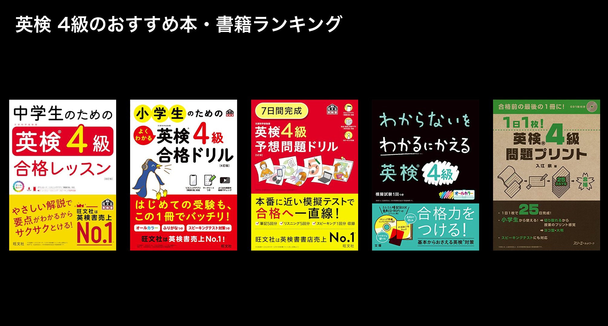 英検 4級のおすすめ本・書籍ランキング