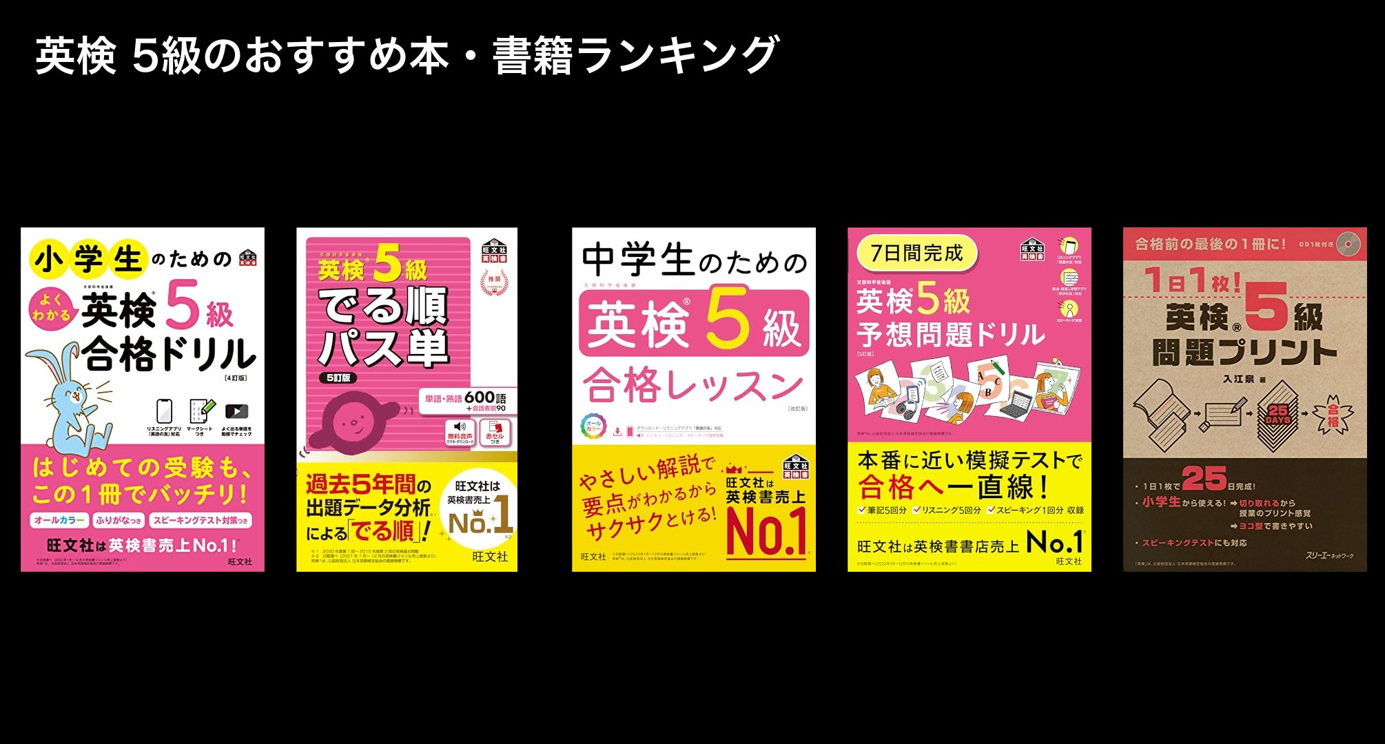 英検 5級のおすすめ本・書籍ランキング
