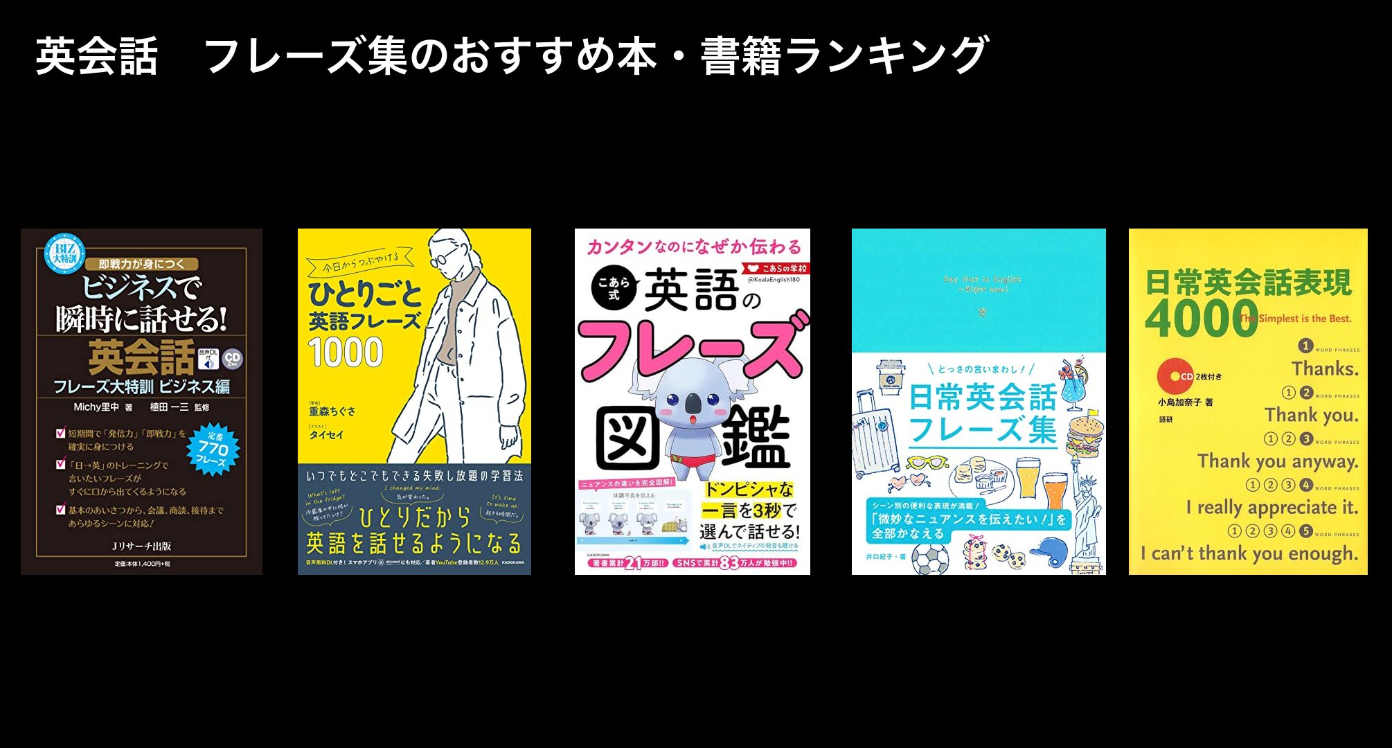英会話　フレーズ集のおすすめ本・書籍ランキング