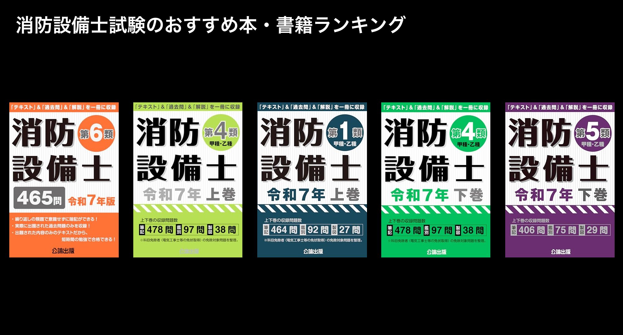 消防設備士試験のおすすめ本・書籍ランキング
