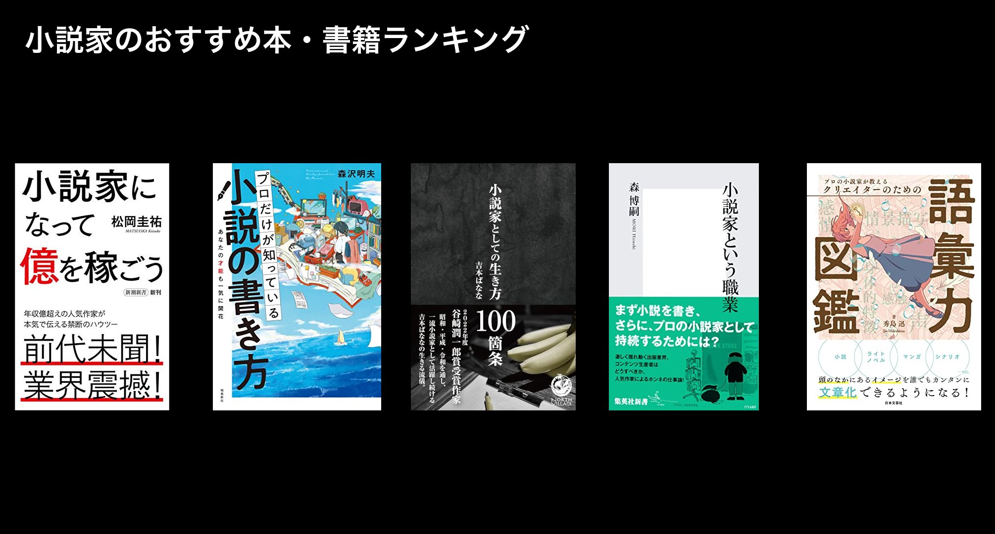 小説家のおすすめ本・書籍ランキング