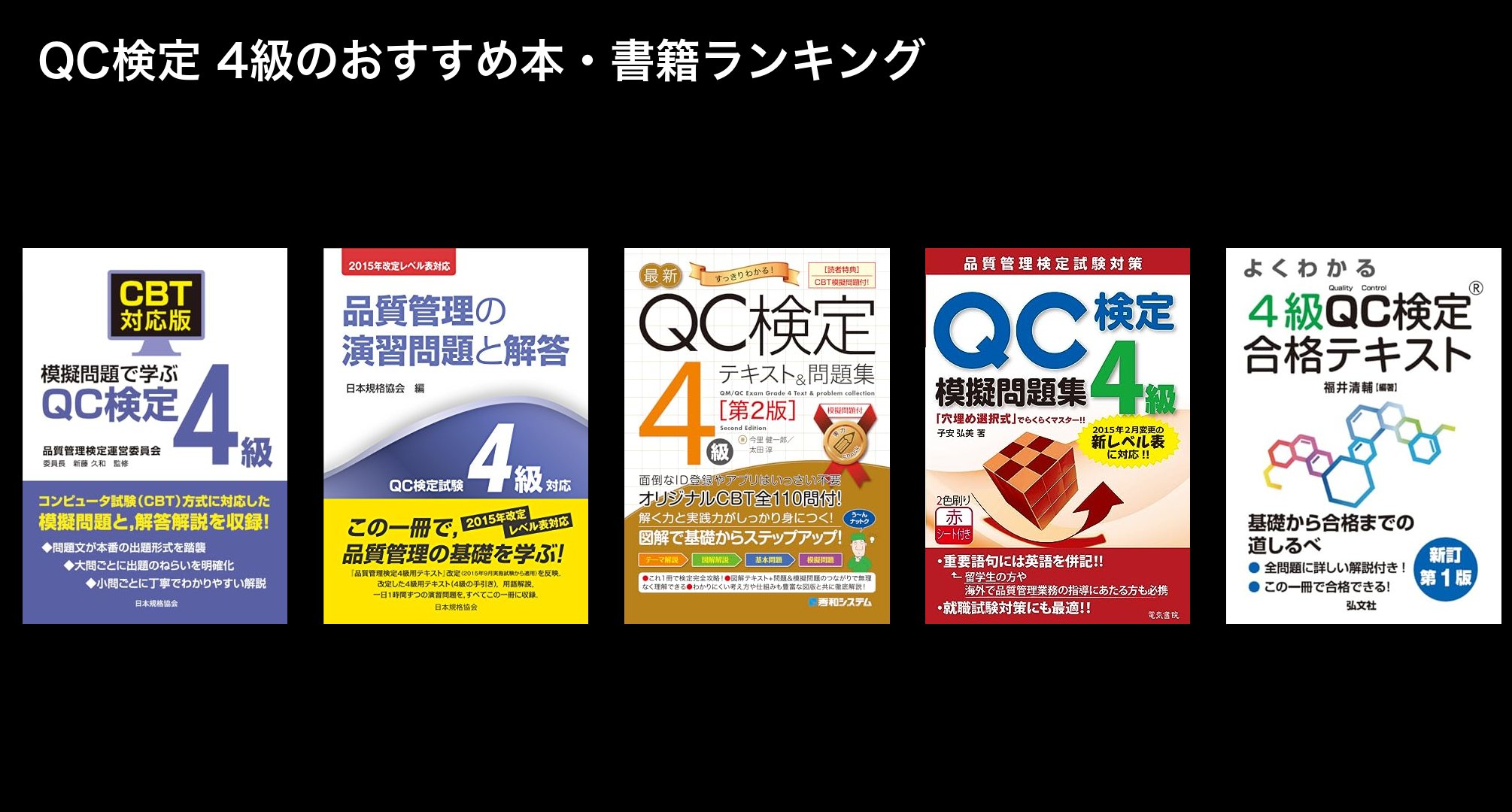 QC検定 4級のおすすめ本・書籍ランキング