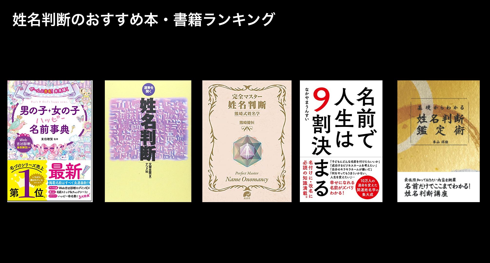 姓名判断のおすすめ本・書籍ランキング