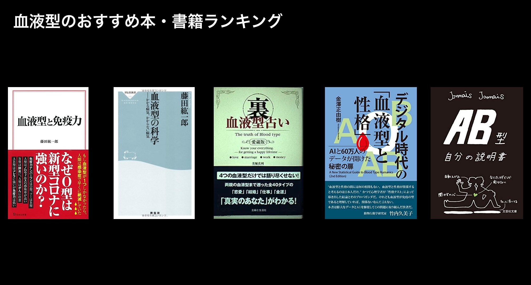 血液型のおすすめ本・書籍ランキング