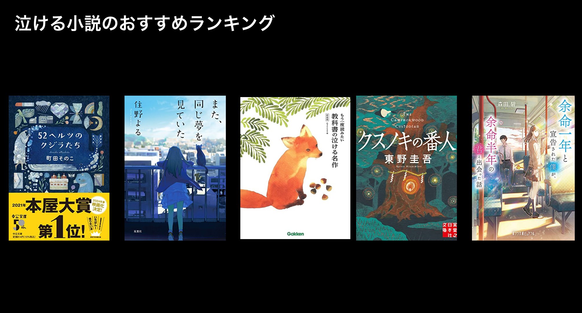 泣ける小説のおすすめランキング