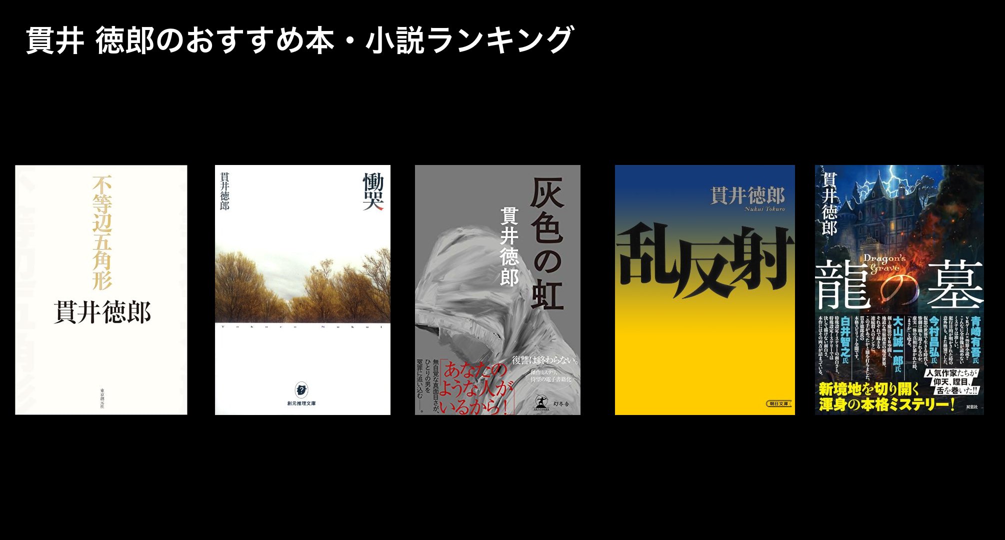 貫井 徳郎のおすすめ本・小説ランキング
