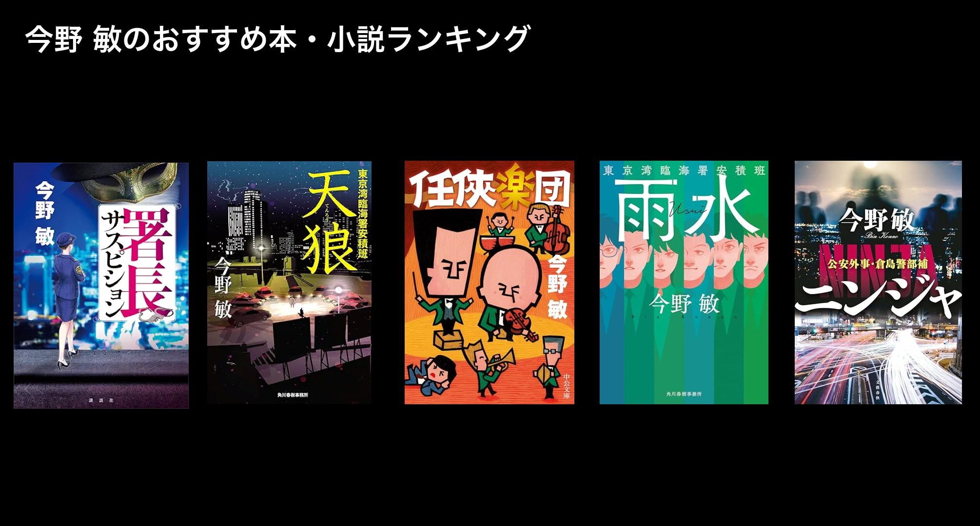 今野 敏のおすすめ本・小説ランキング