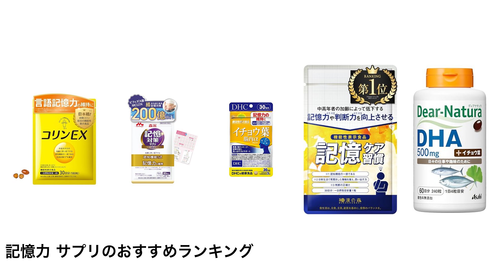 記憶力 サプリのおすすめランキング