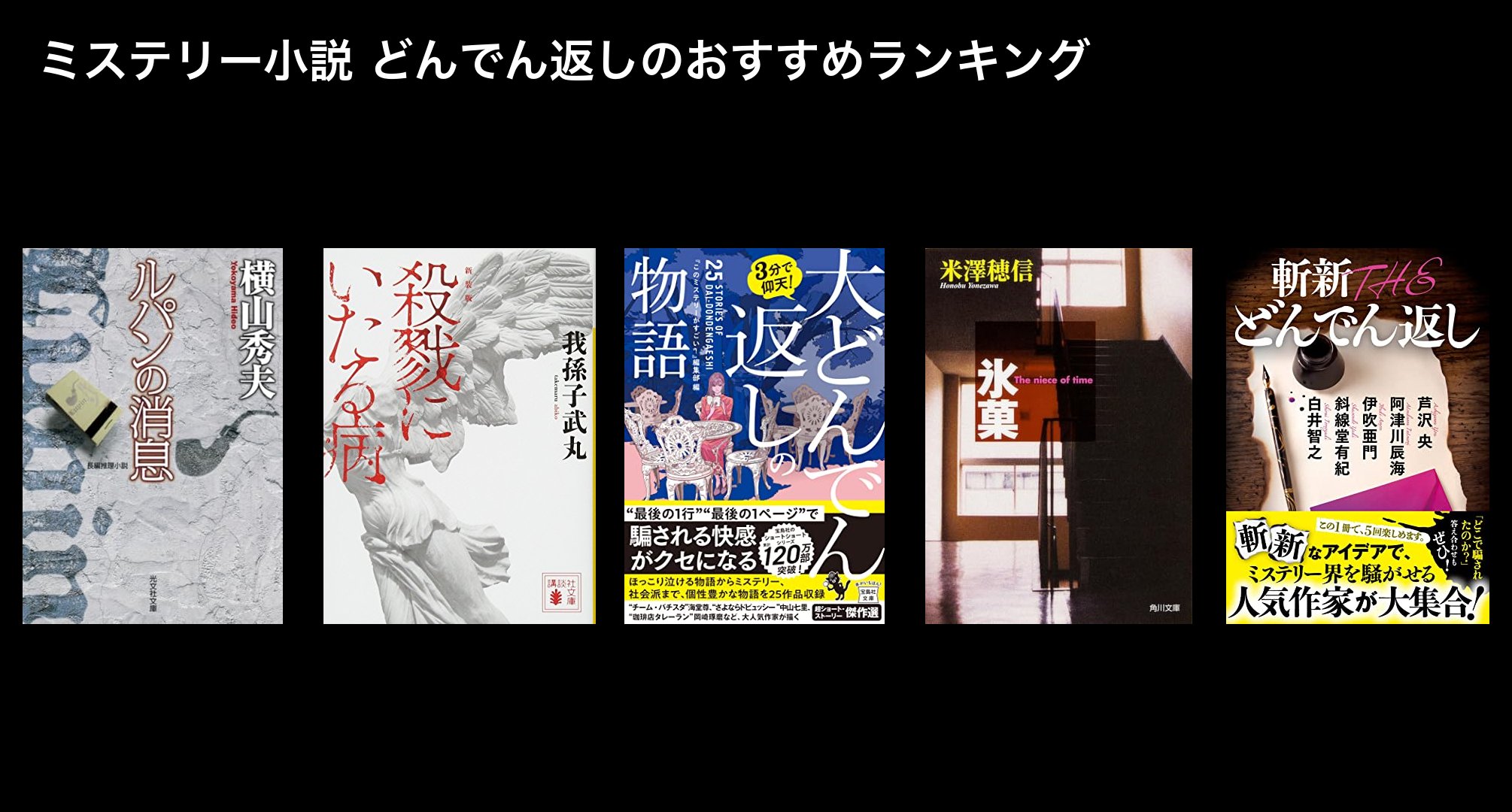 ミステリー小説 どんでん返しのおすすめランキング