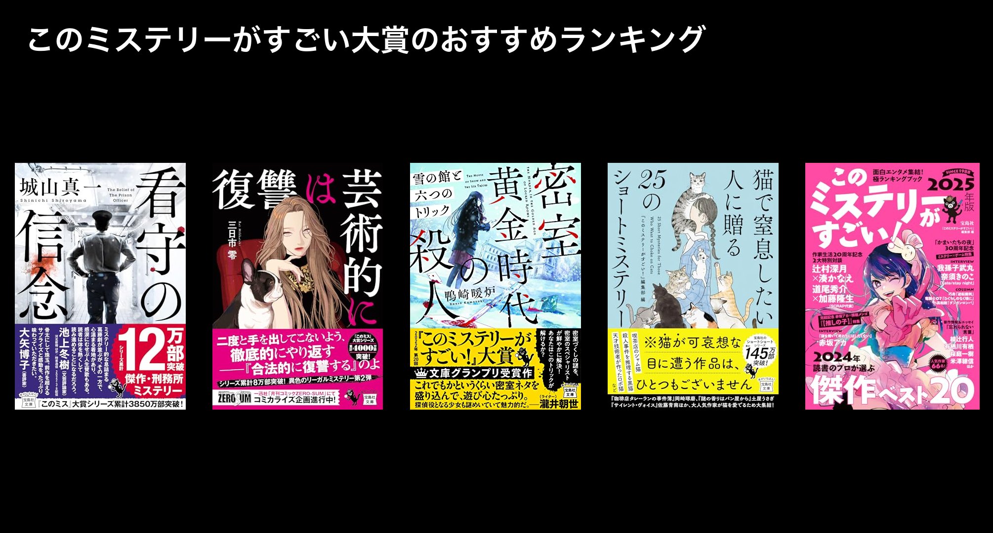 このミステリーがすごい大賞のおすすめランキング