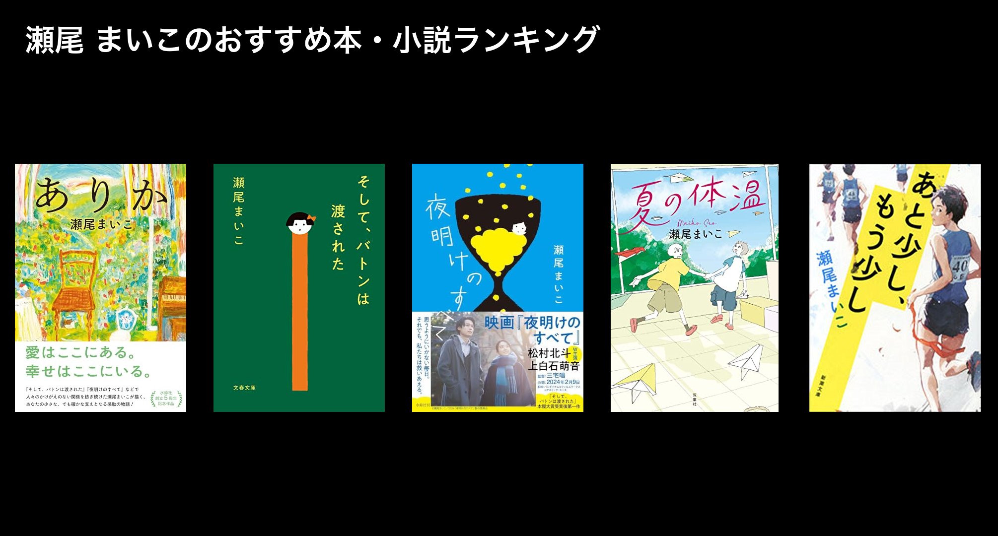 瀬尾 まいこのおすすめ本・小説ランキング