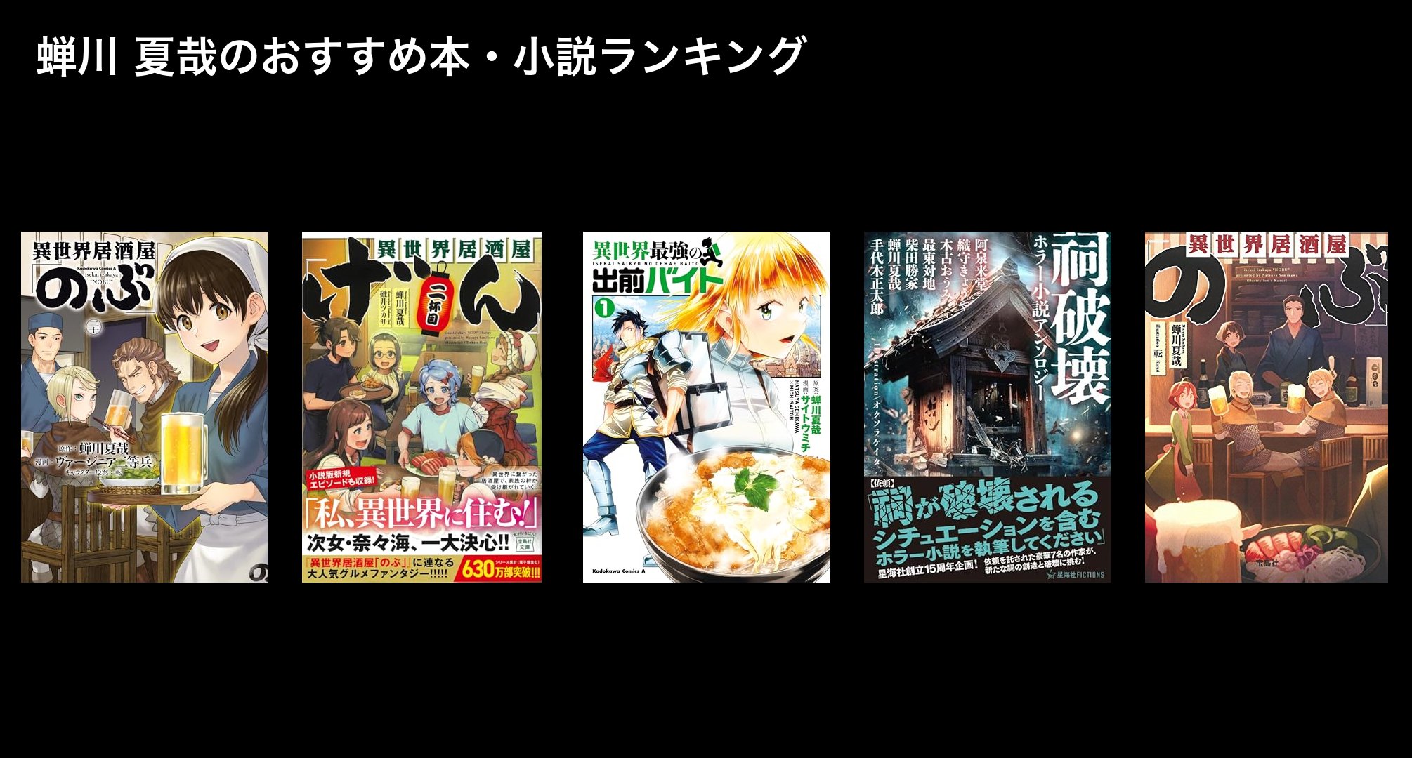 蝉川 夏哉のおすすめ本・小説ランキング