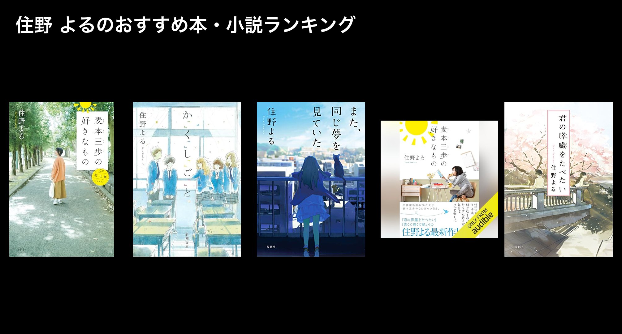 住野 よるのおすすめ本・小説ランキング