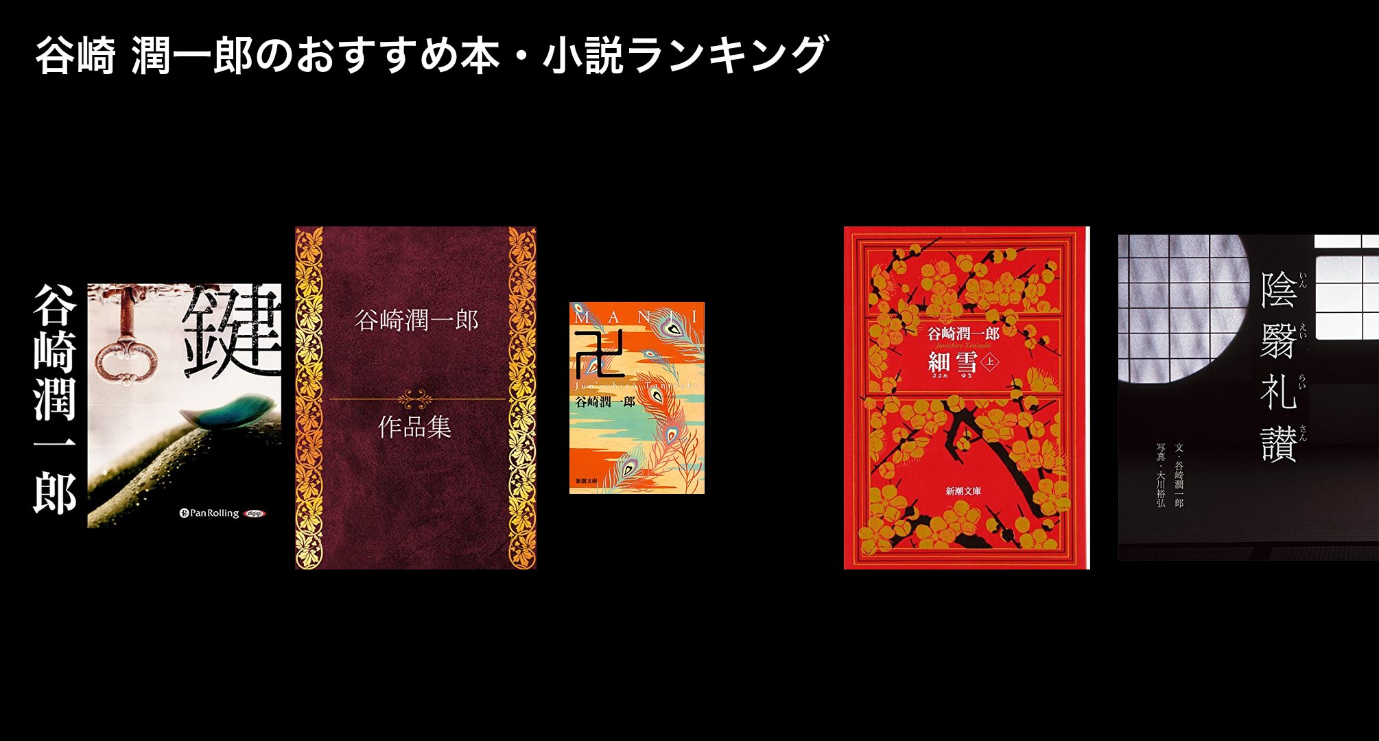 谷崎 潤一郎のおすすめ本・小説ランキング