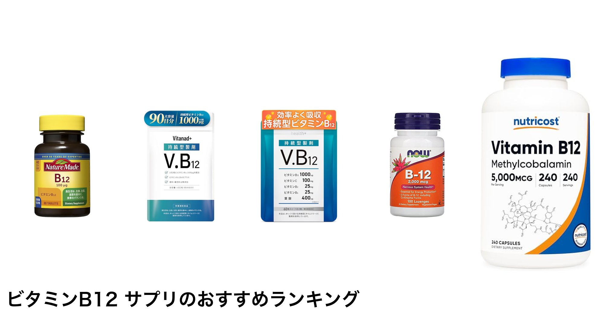 ビタミンB12 サプリのおすすめランキング