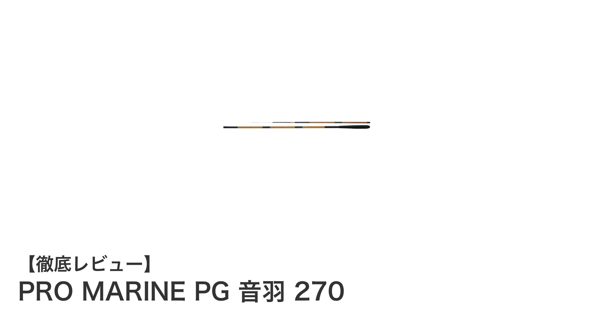 軽量＆コンパクト！PRO MARINE PG 音羽 270で万能フィッシング体験を