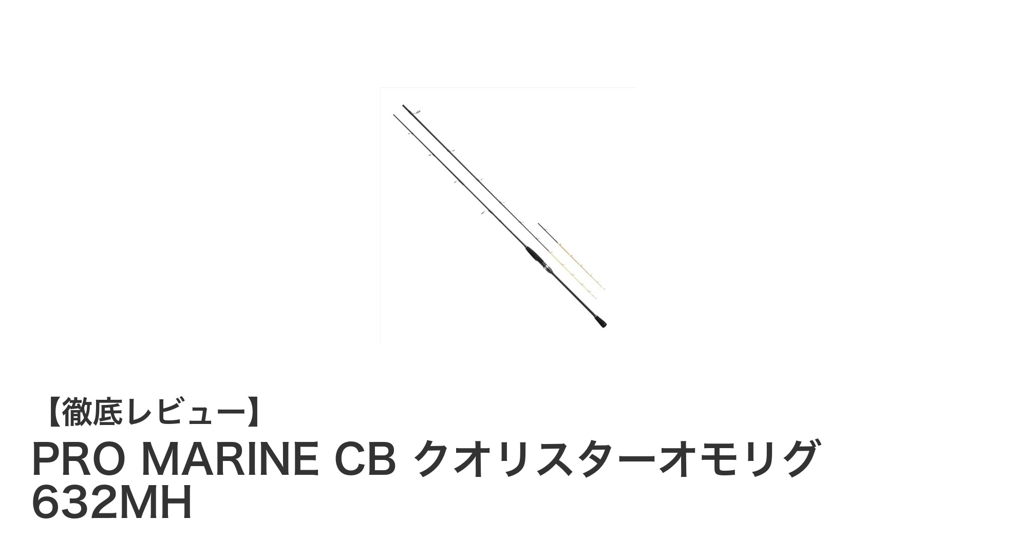 軽量&高感度!PRO MARINE CB クオリスターオモリグ 632MHで快適オモリグ釣り体験