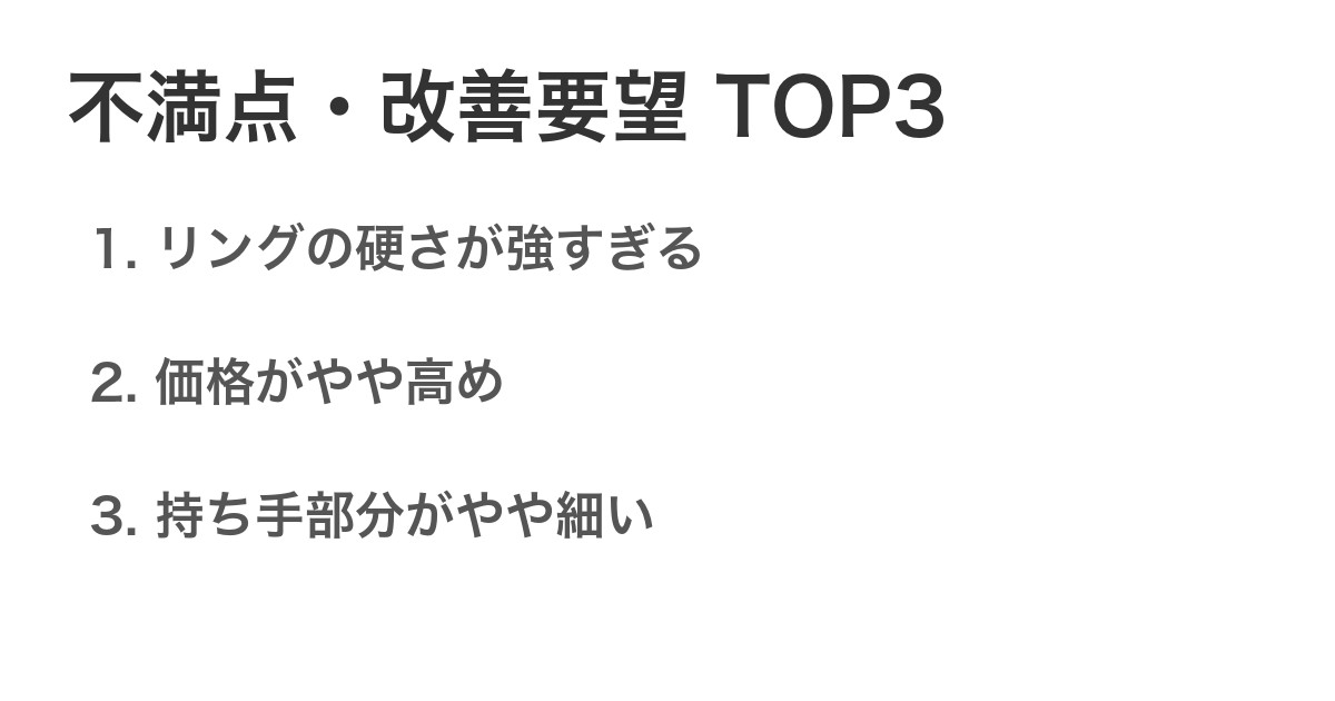 不満点・改善要望TOP3