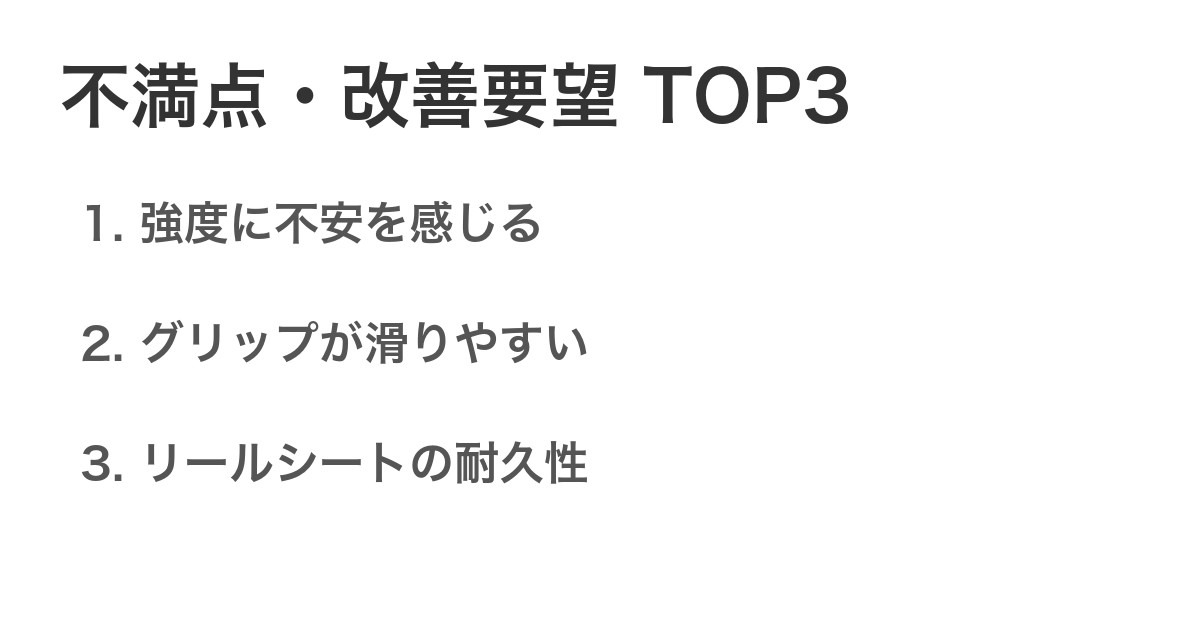 不満点・改善要望TOP3