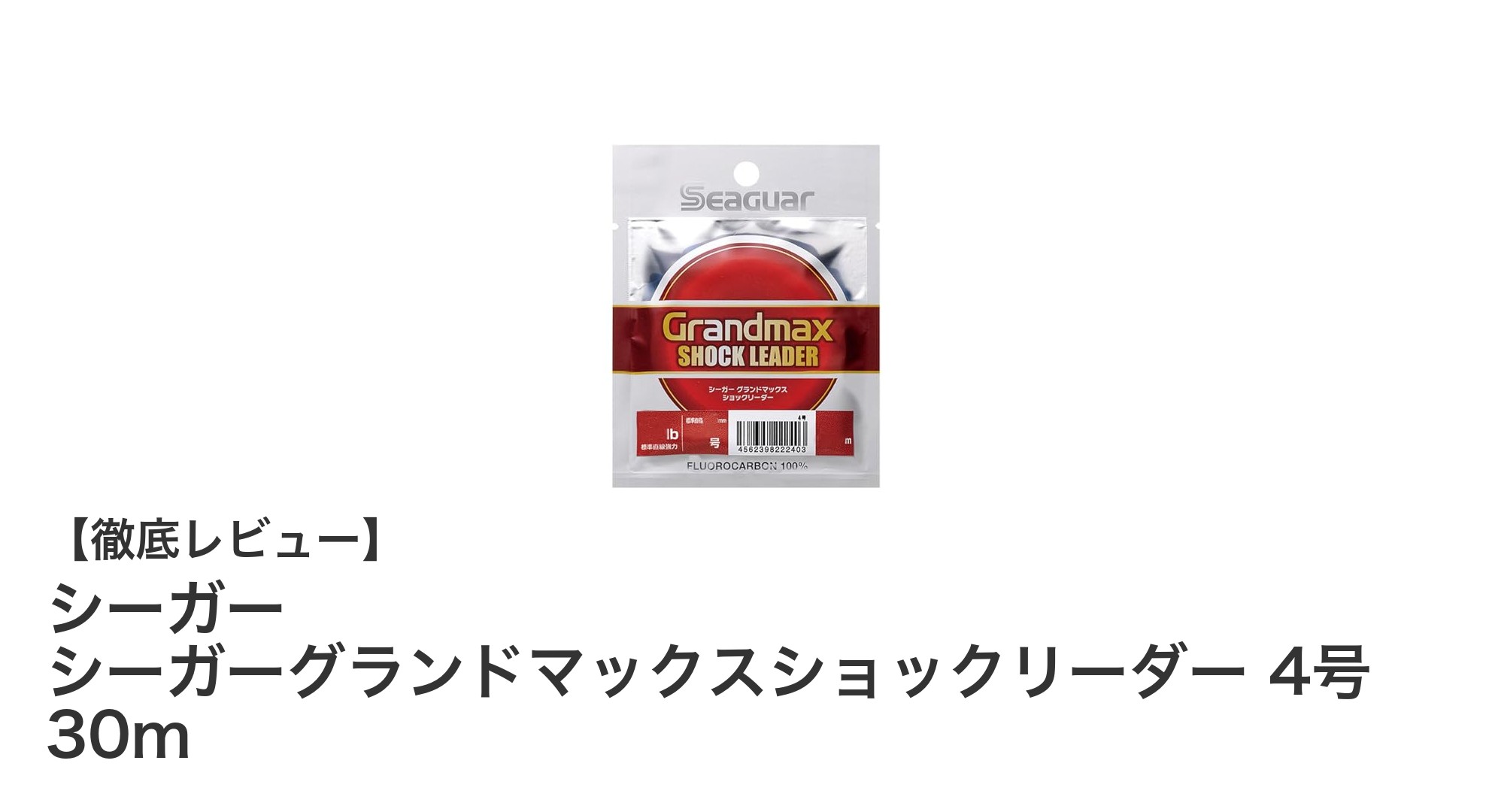 高強度とクリアカラーが魅力のシーガーグランドマックスショックリーダー4号30mを徹底解説