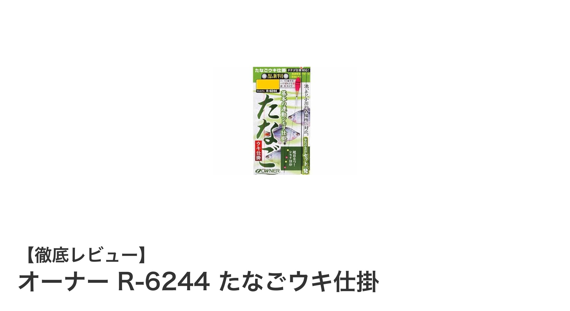 多彩な釣り場で活躍!オーナー R-6244 たなごウキ仕掛の魅力とは?