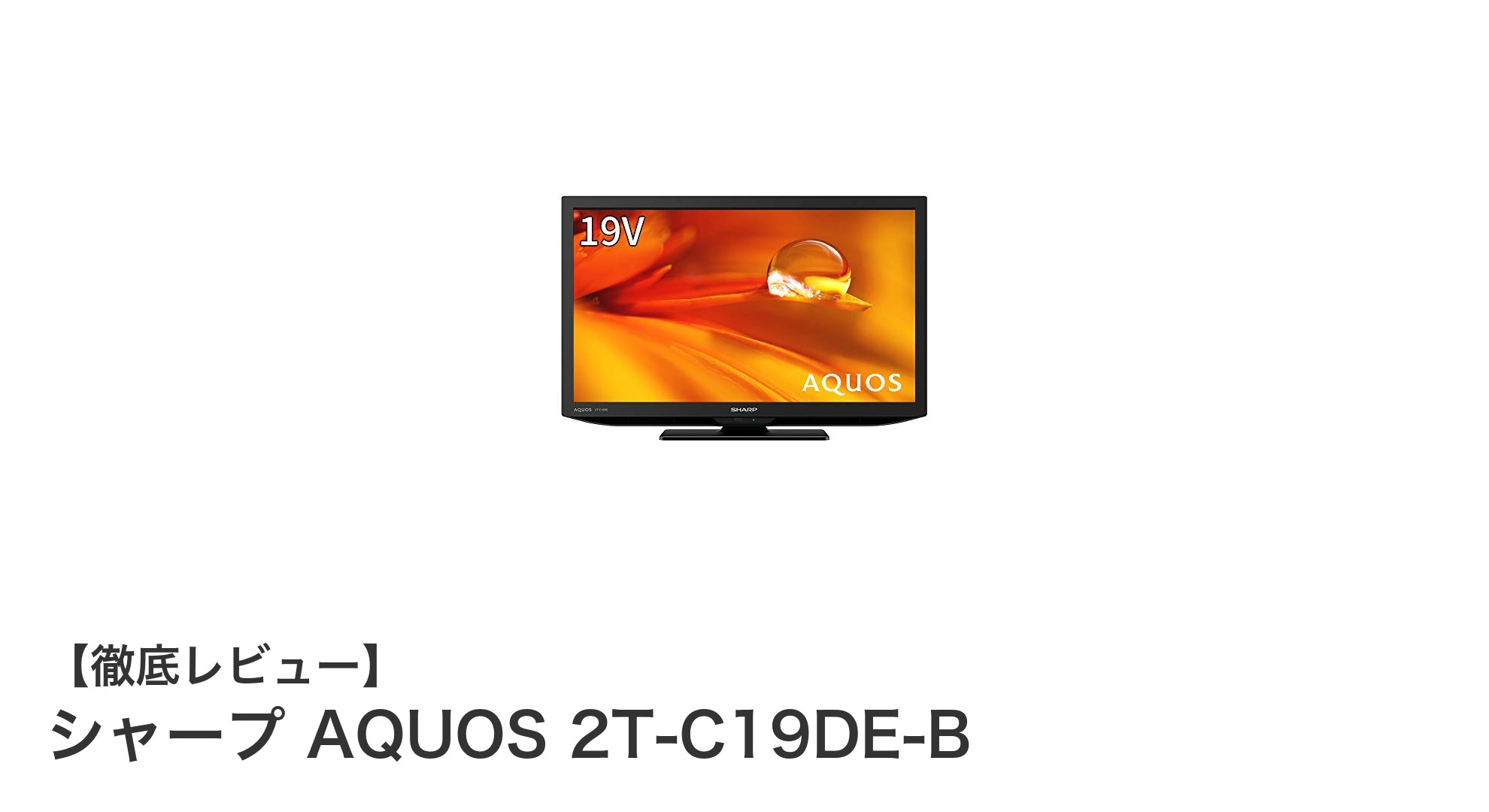 シャープAQUOS 2T-C19DE-B:19インチで楽しむ高画質テレビの新常識