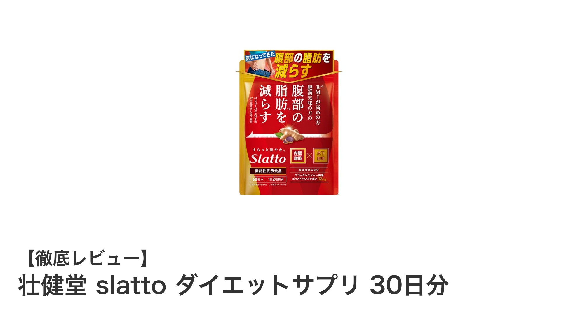 ブラックジンジャーで内臓脂肪ケア！壮健堂 slatto ダイエットサプリの魅力とは？
