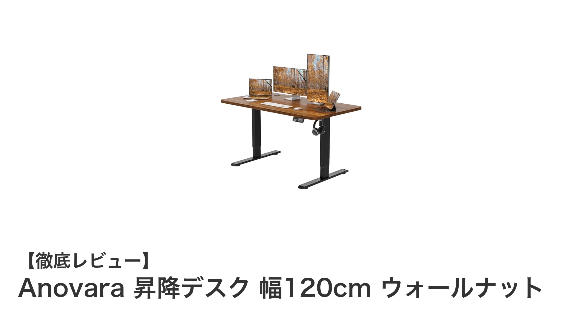 Anovara 昇降デスク 幅120cm ウォールナット：快適な作業環境を実現する電動昇降デスクの決定版