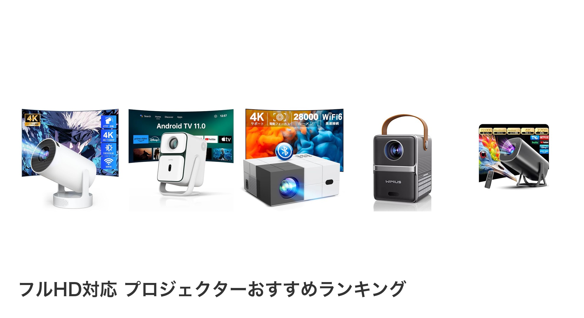 フルHD対応 プロジェクターのおすすめランキング