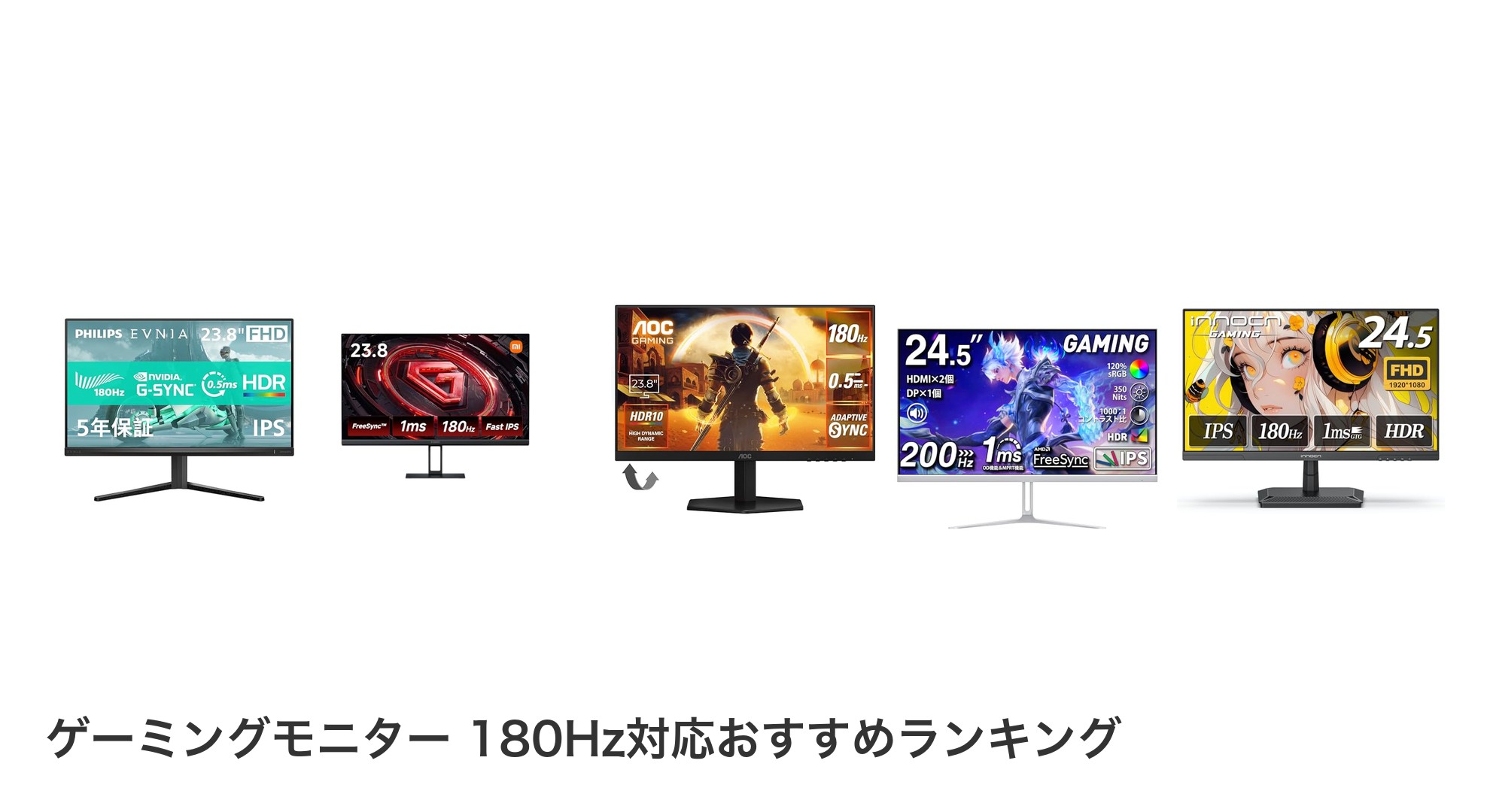 ゲーミングモニター 180Hz対応のおすすめランキング
