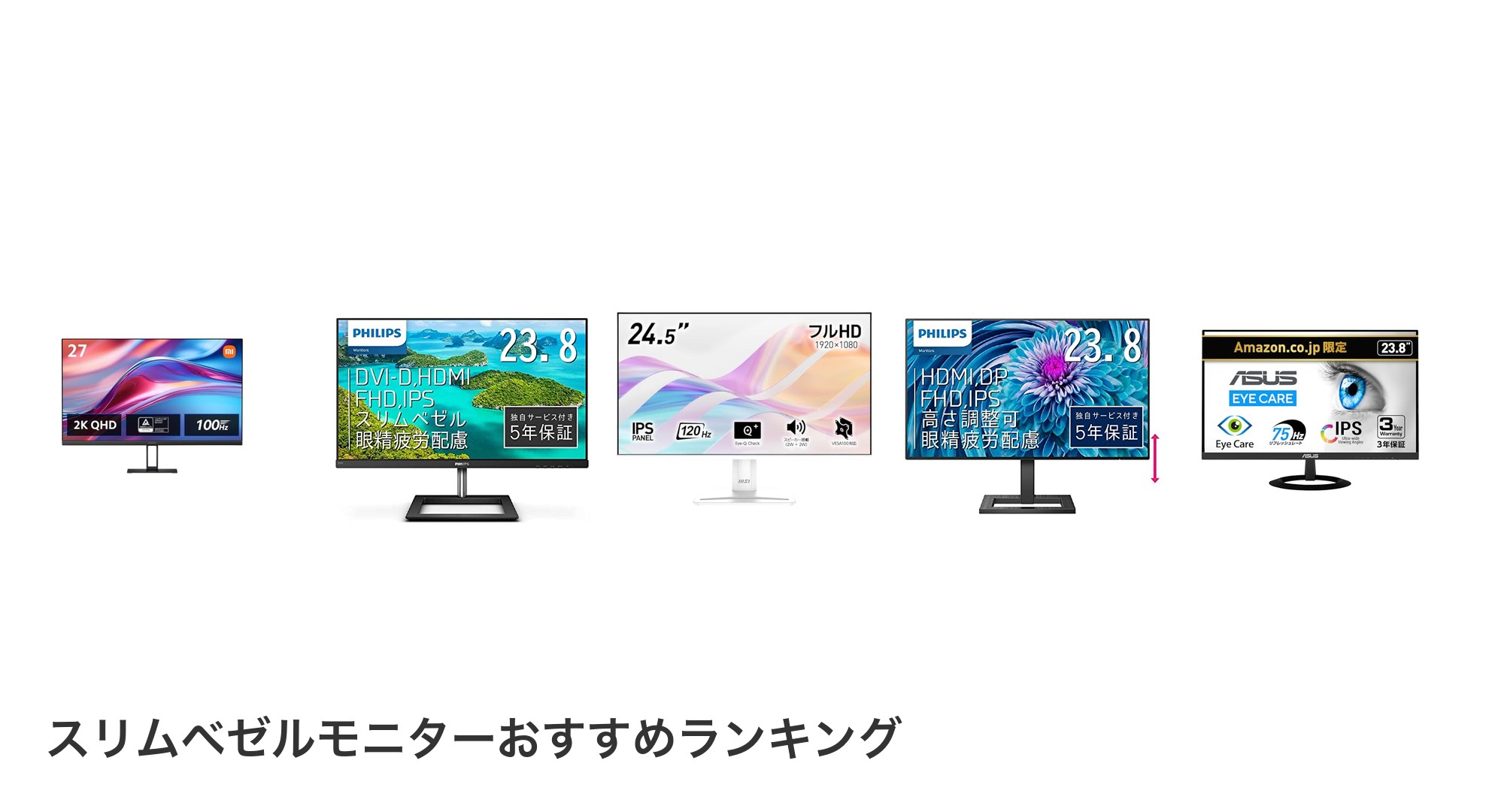 スリムベゼルモニターのおすすめランキング