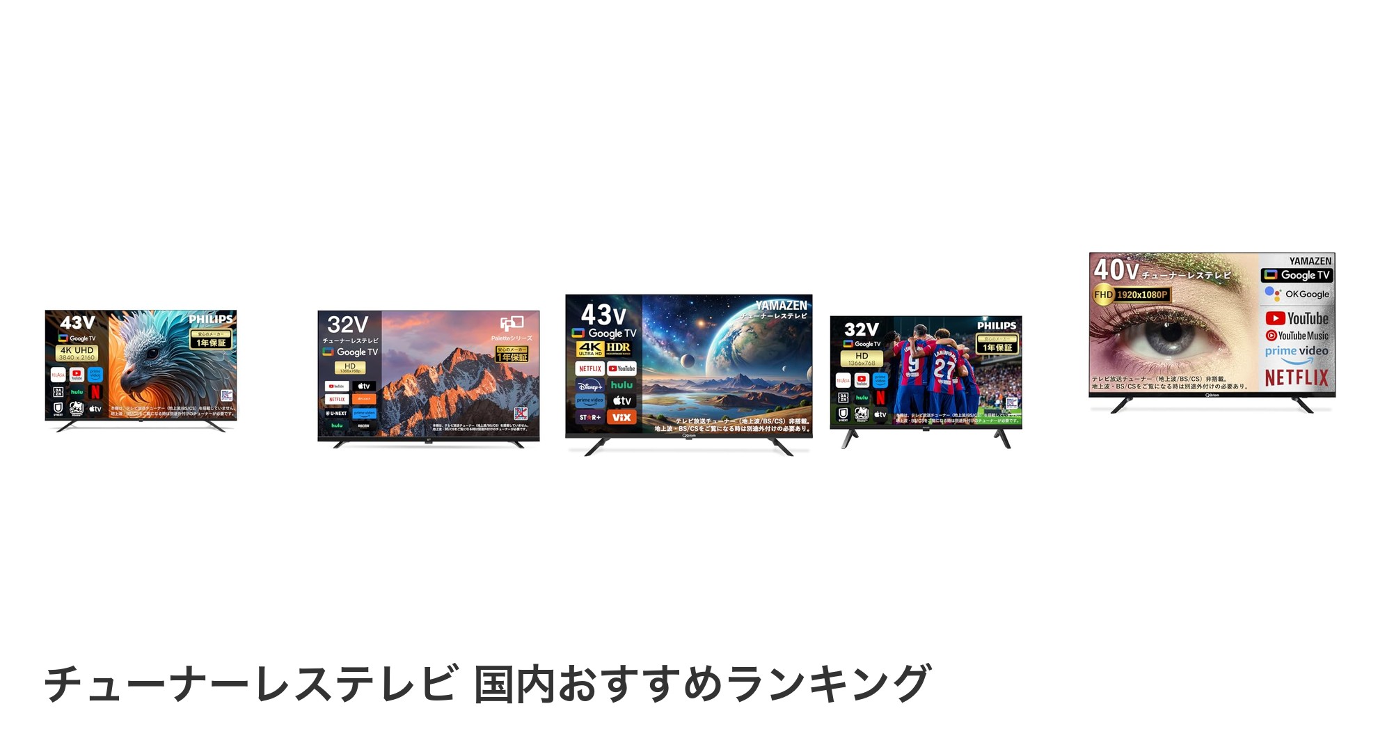 チューナーレステレビ 国内のおすすめランキング