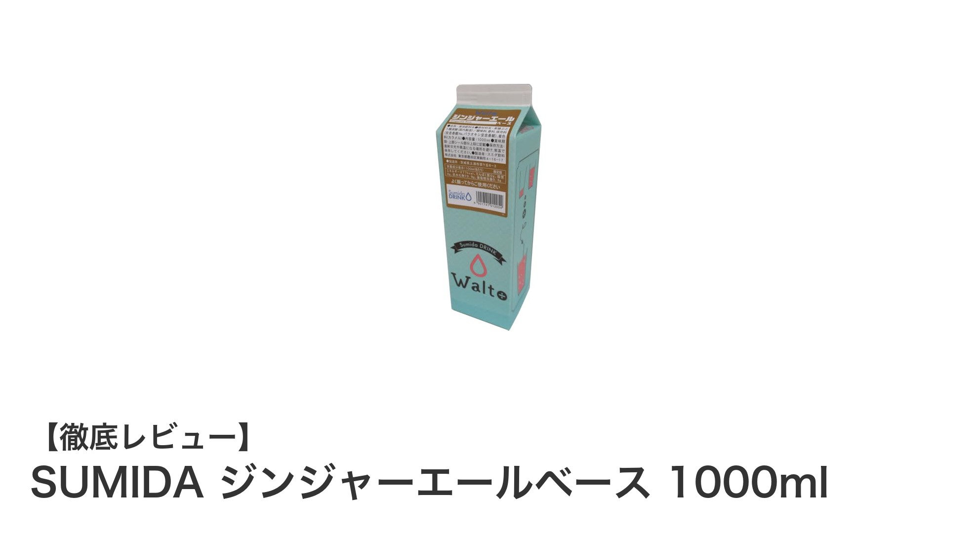 国内製造の安心素材使用!SUMIDAのジンジャーエールベース1000mlで手軽に本格炭酸ドリンクを楽しもう