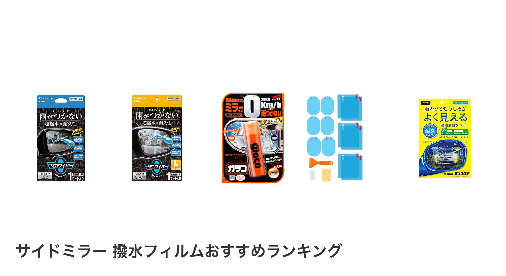 サイドミラー 撥水フィルムのおすすめランキング