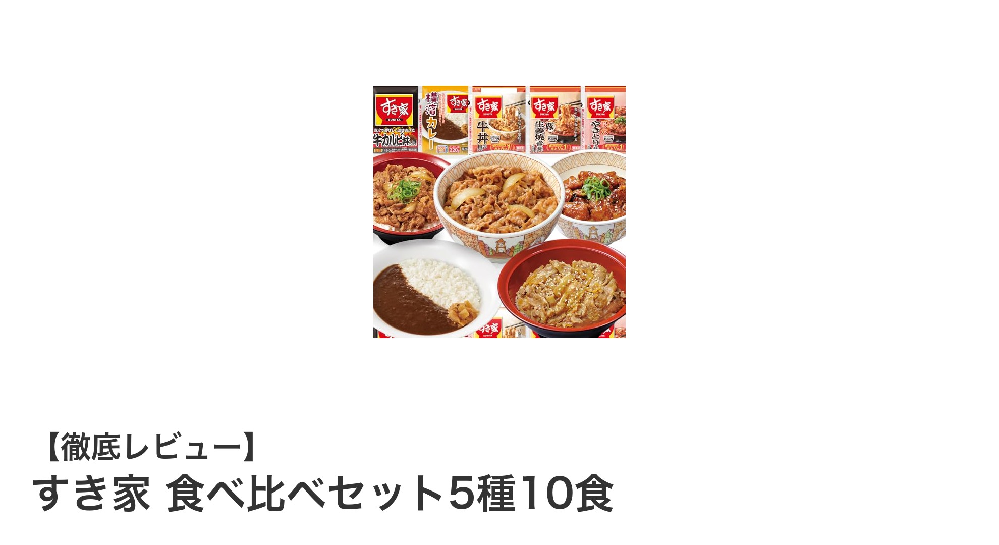 すき家の人気メニューを一度に!食べ比べセット5種10食で手軽に味わう多彩な丼&カレー