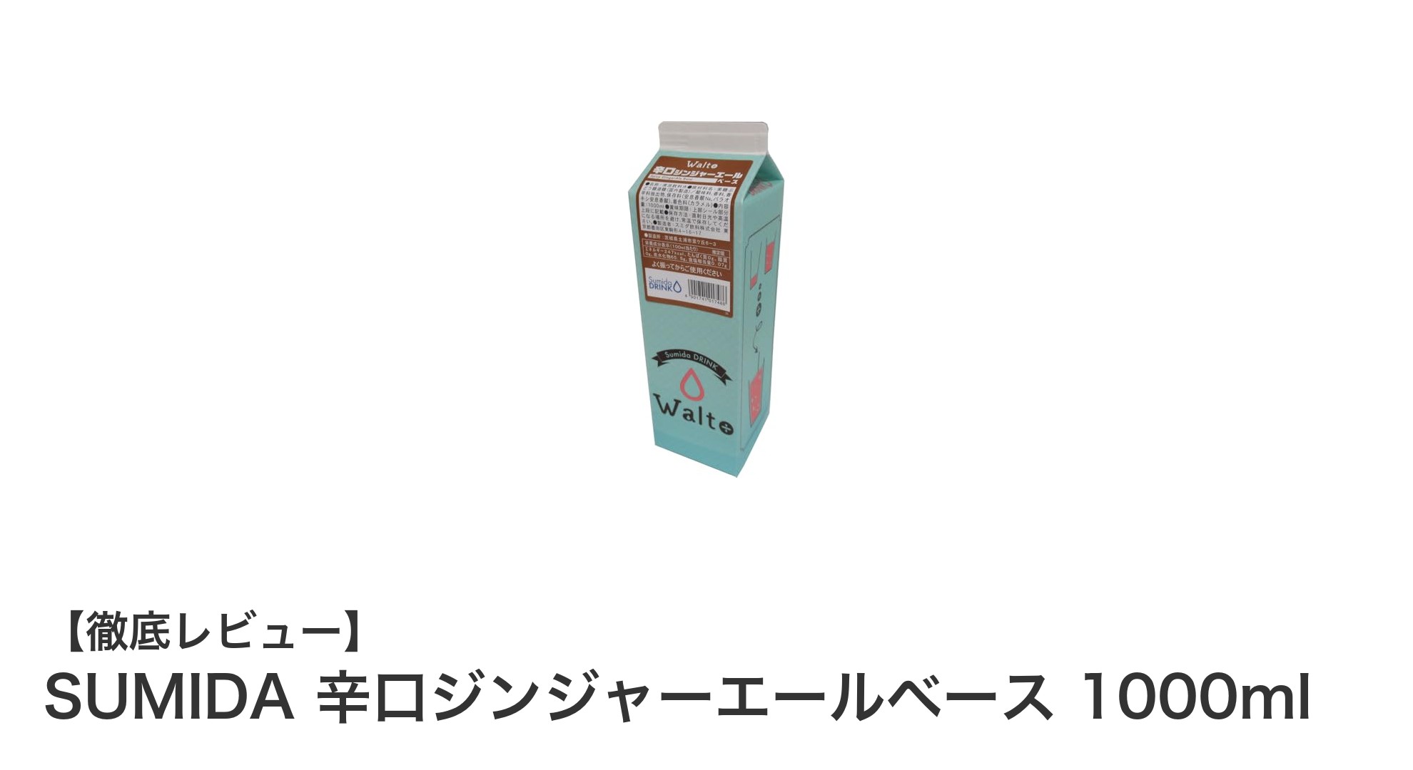 本格派におすすめ！SUMIDAの辛口ジンジャーエールベース1000mlで手軽に楽しむ大人の味わい