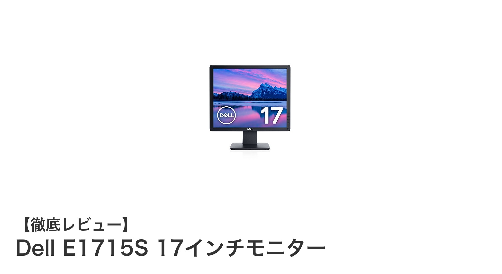 Dell E1715S 17インチモニターで快適な作業環境を実現！
