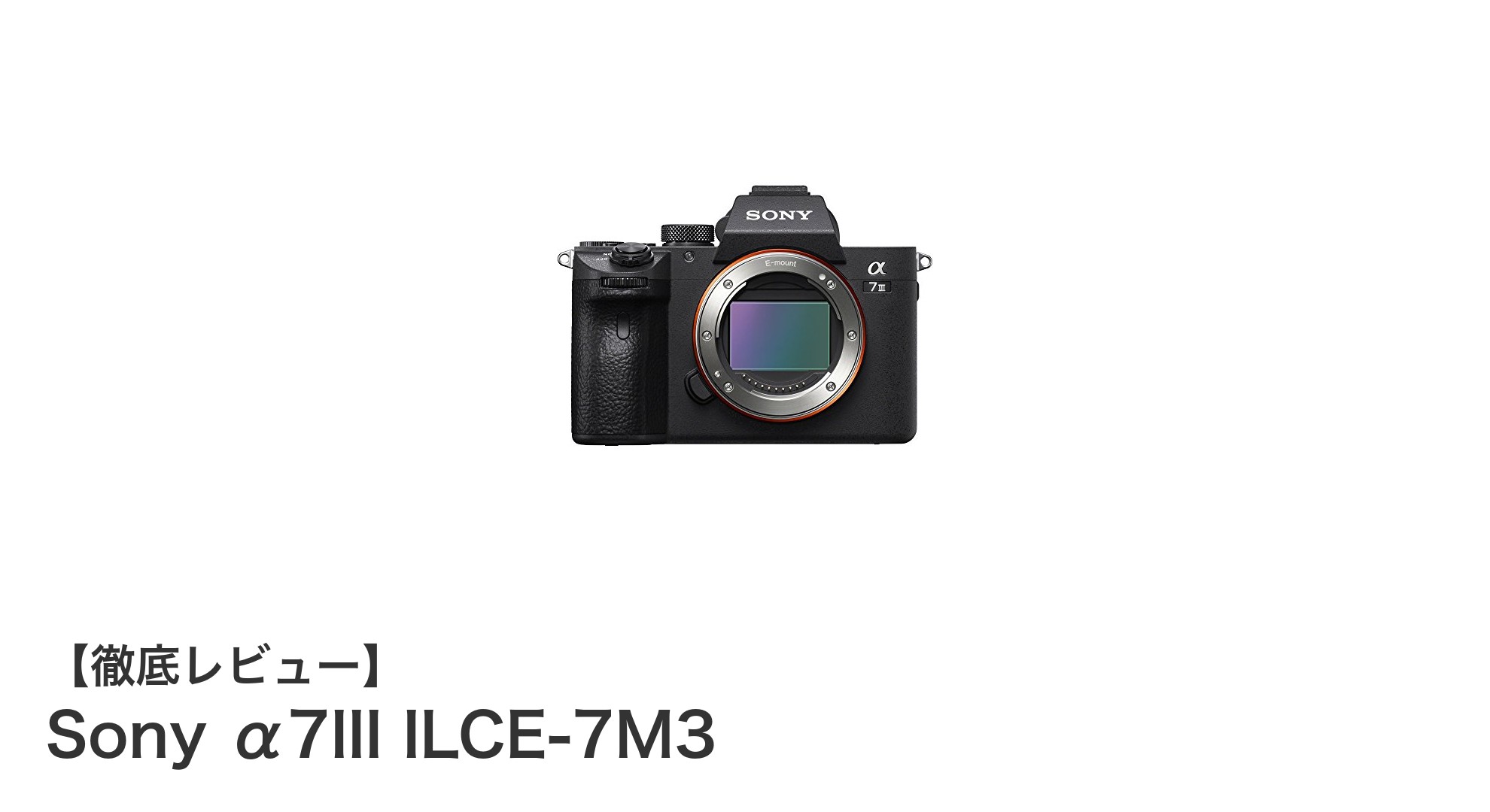 Sony α7III ILCE-7M3:プロも納得の高性能フルサイズミラーレス一眼カメラ