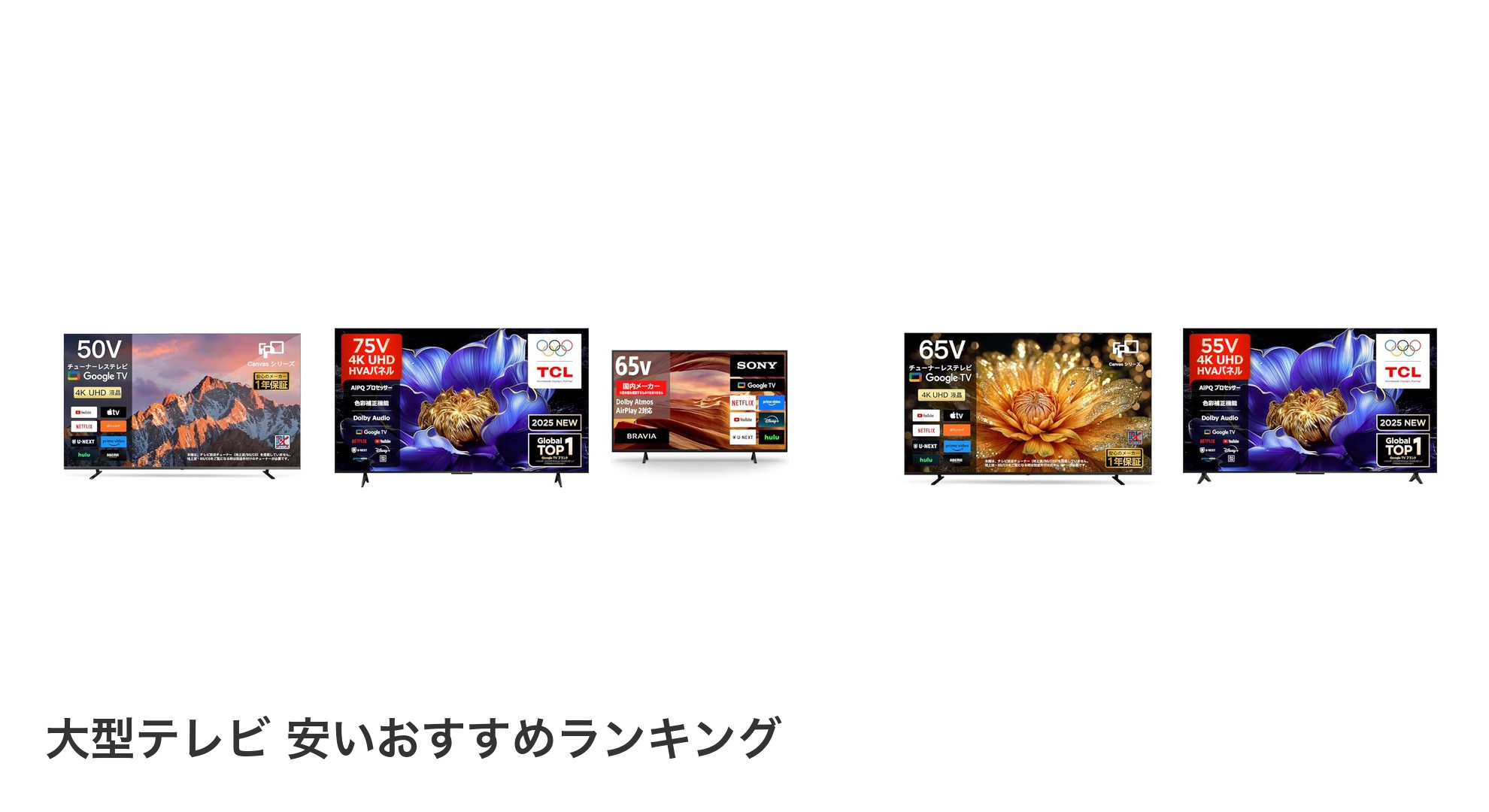 大型テレビ 安いのおすすめランキング