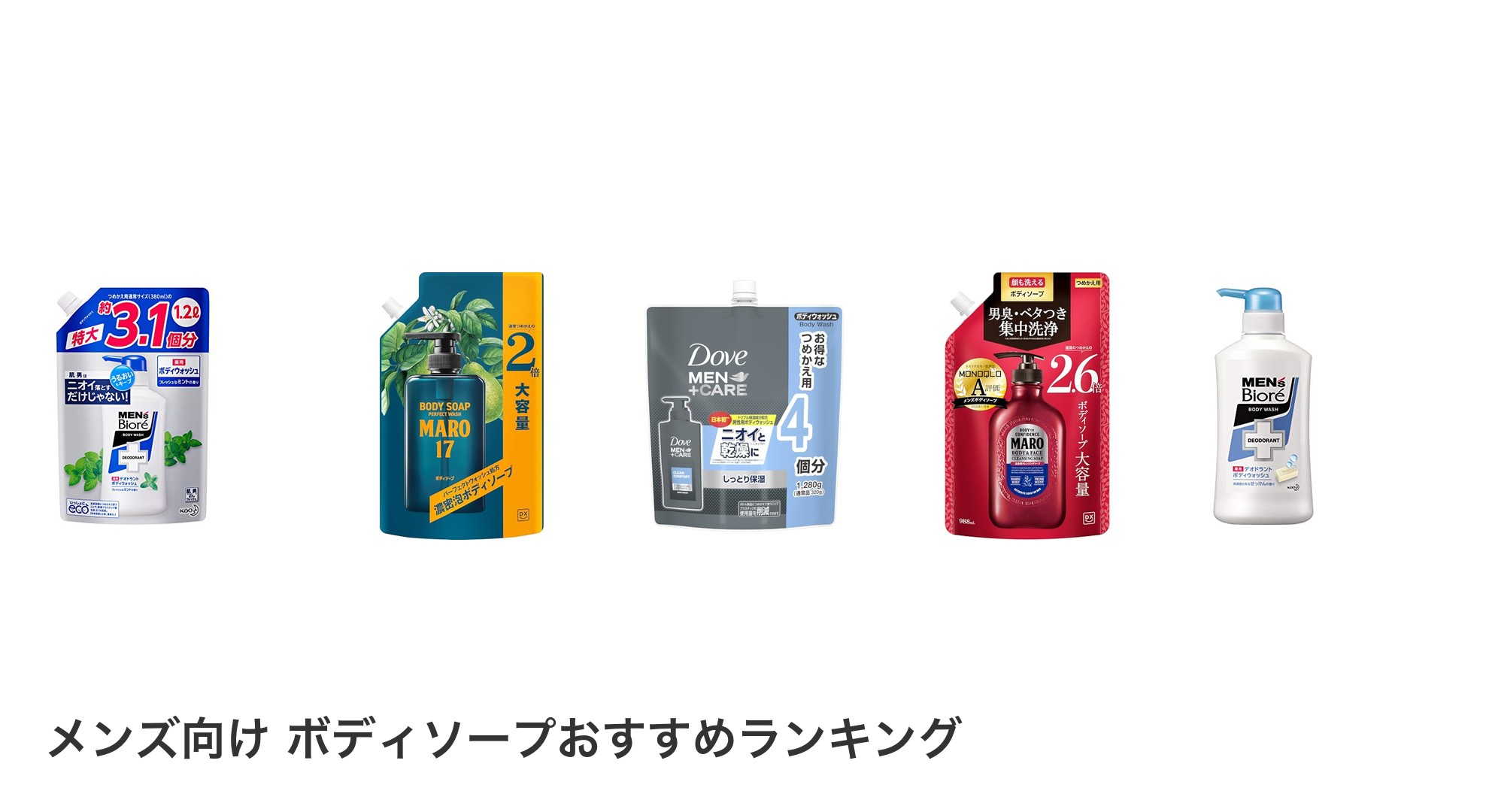 メンズ向け　ボディソープのおすすめランキング