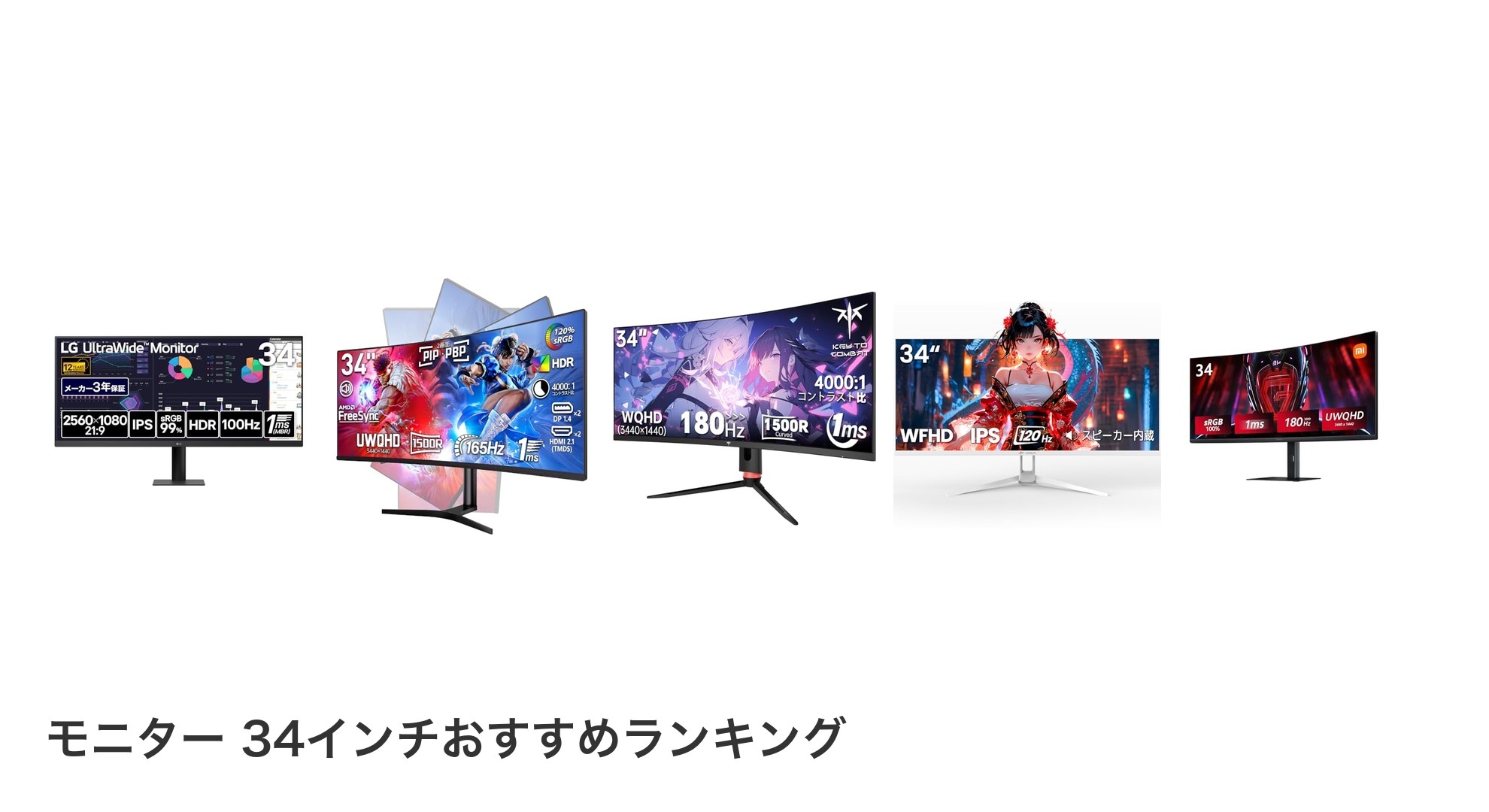 モニター 34インチのおすすめランキング