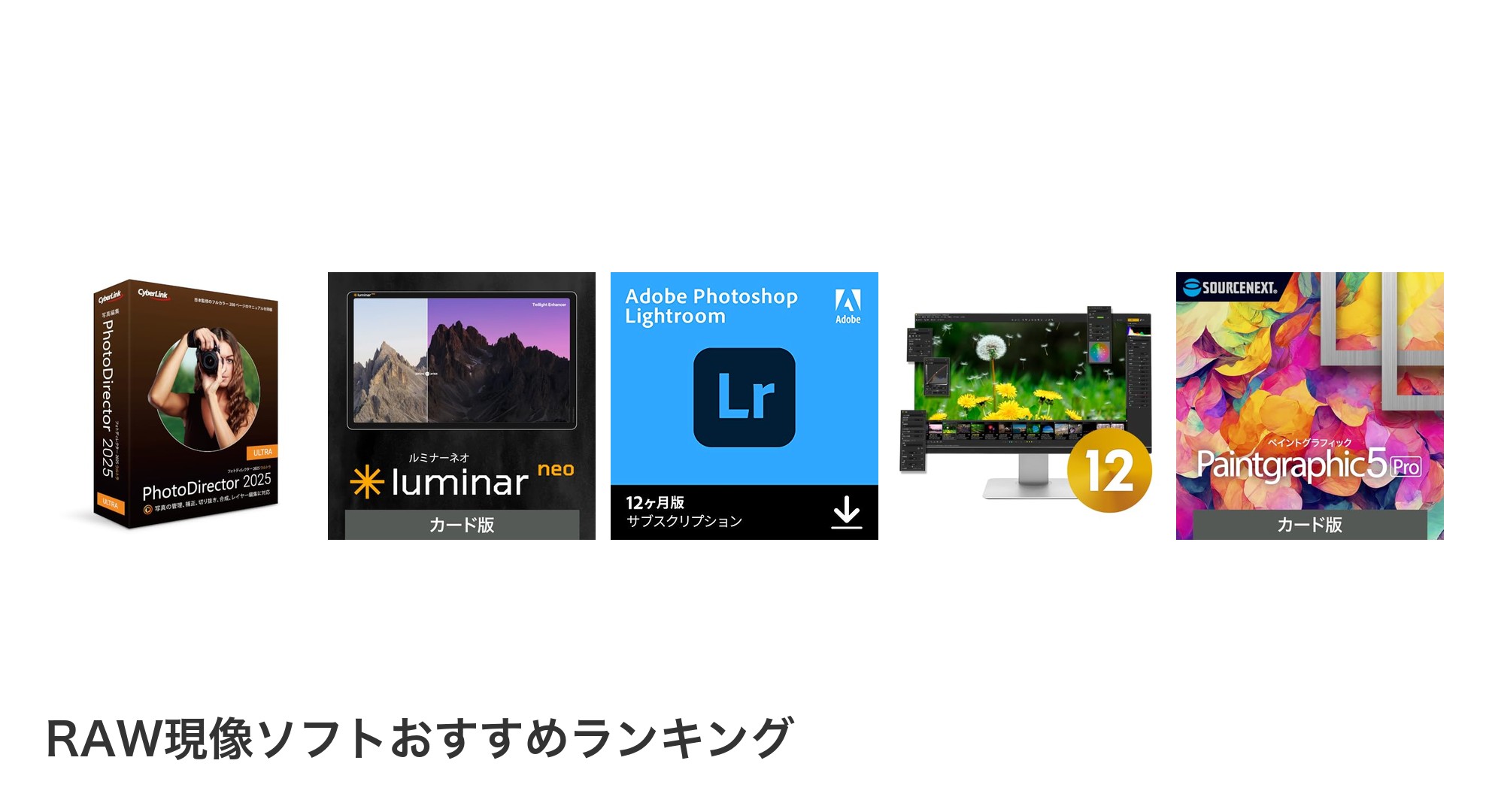 RAW現像ソフトのおすすめランキング