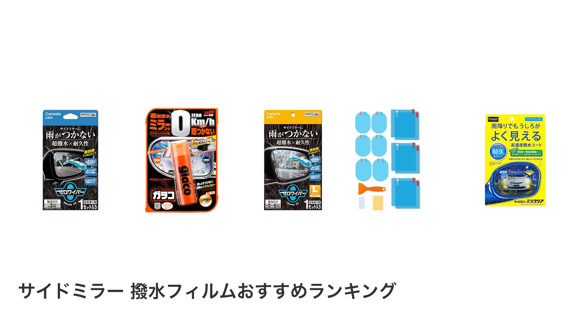 サイドミラー 撥水フィルムのおすすめランキング