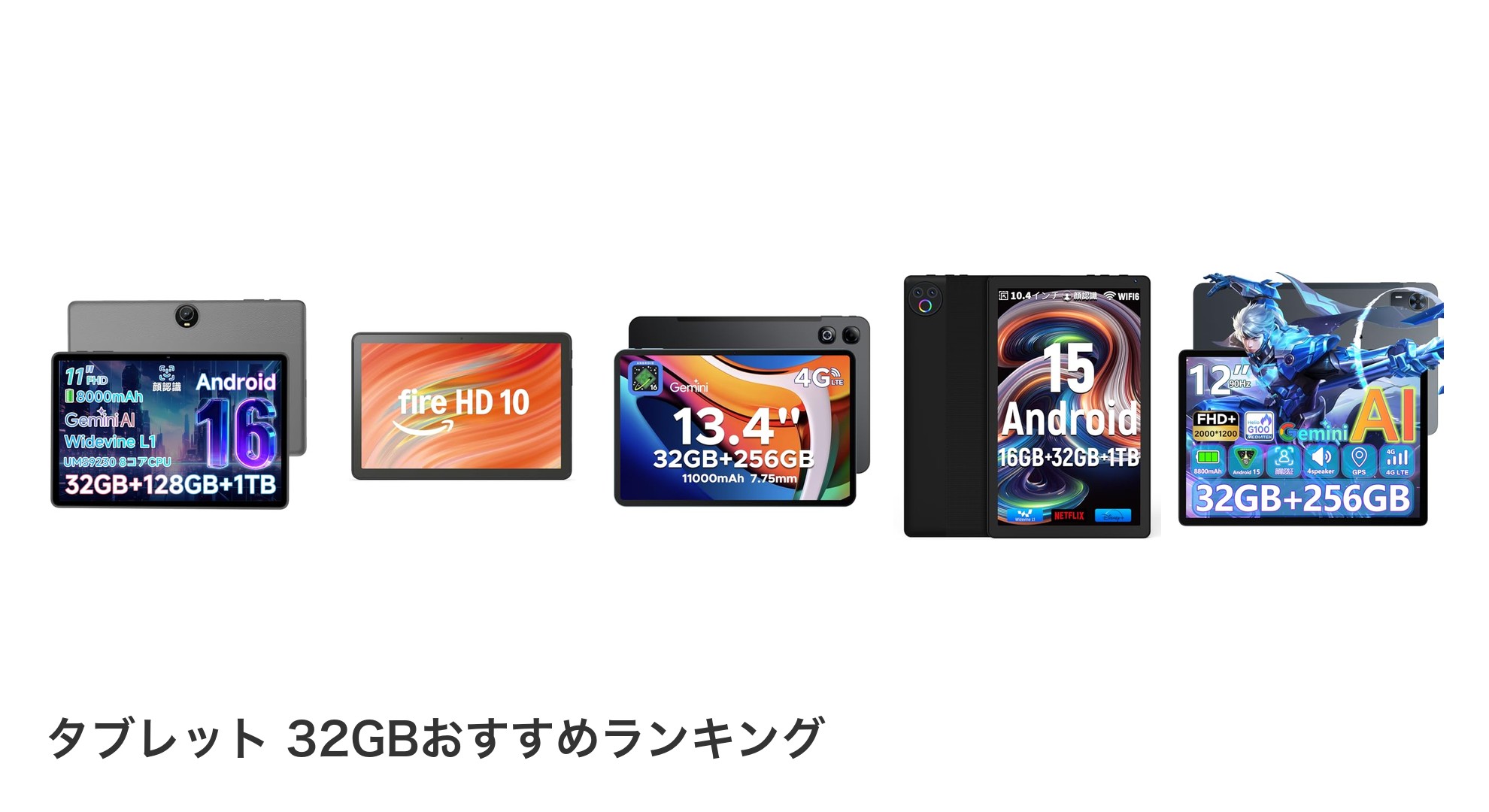 タブレット 32GBのおすすめランキング